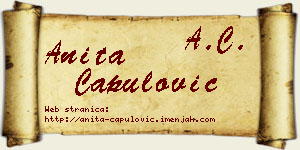 Anita Capulović vizit kartica